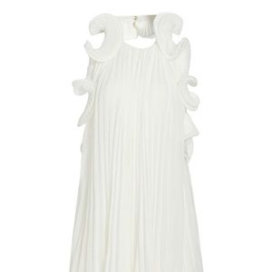 White ruffled mini dress from AMUR